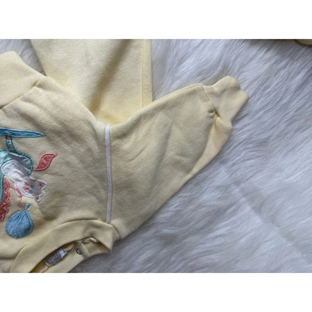 Vintage Baby 3-6M Yellow Footed Pants‎ Sweatshirt Set Baby Rocking Horse
